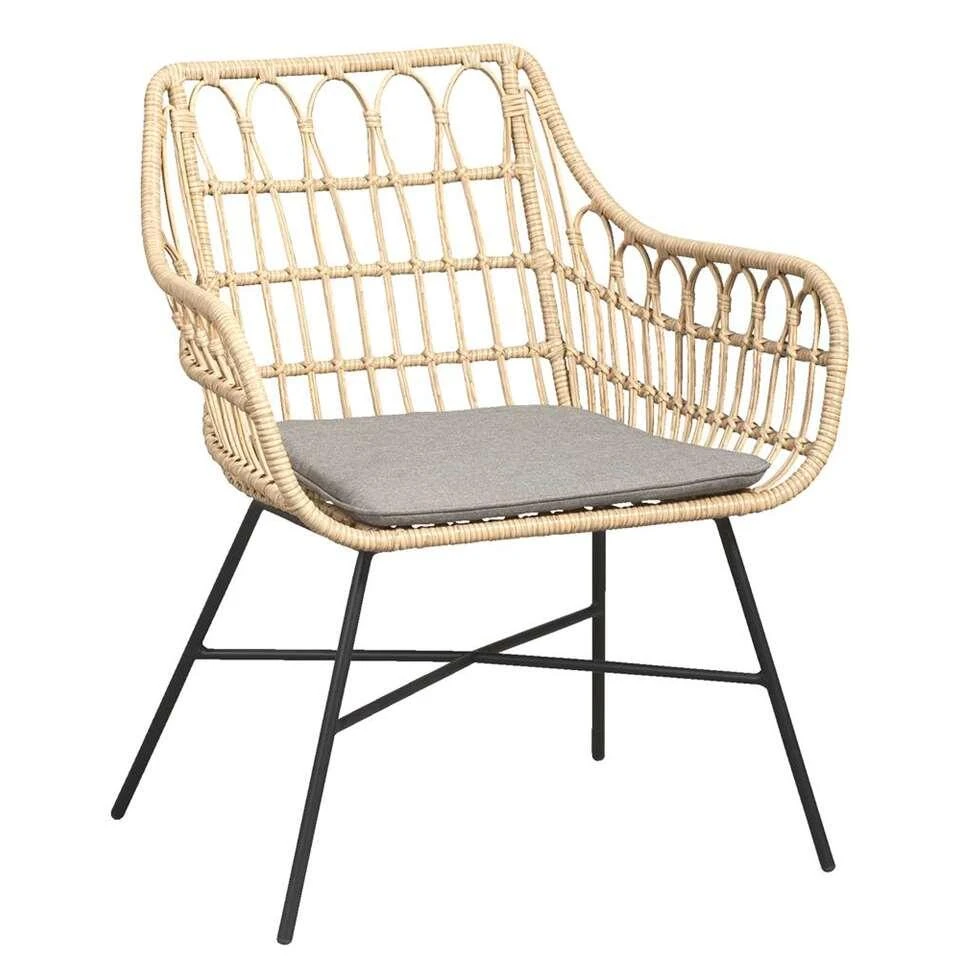 Le Sud Loungestoel Grimaud - Zwart/naturel - 82x70x67 Cm 3 Le Sud Loungestoel Grimaud - Zwart/naturel - 82x70x67 Cm