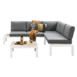 Hoekset Isere - 3-delig - Wit - Incl. Kussens 8 Hoekset Isere - 3-delig - Wit - Incl. Kussens -Tuin & Buiten 50405027 3160