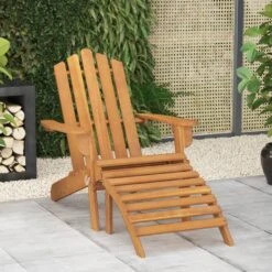 VidaXL Adirondack Tuinstoel Met Voetensteun Massief Acaciahout -Tuin & Buiten 5742d6b1be1944c692f25515a71e93e1