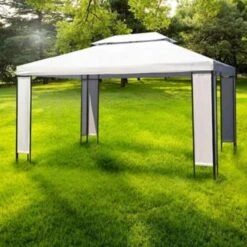 VidaXL Prieel 3x4 M Wit -Tuin & Buiten 5ba9e69937354e67aa74db80bcc4cf9d