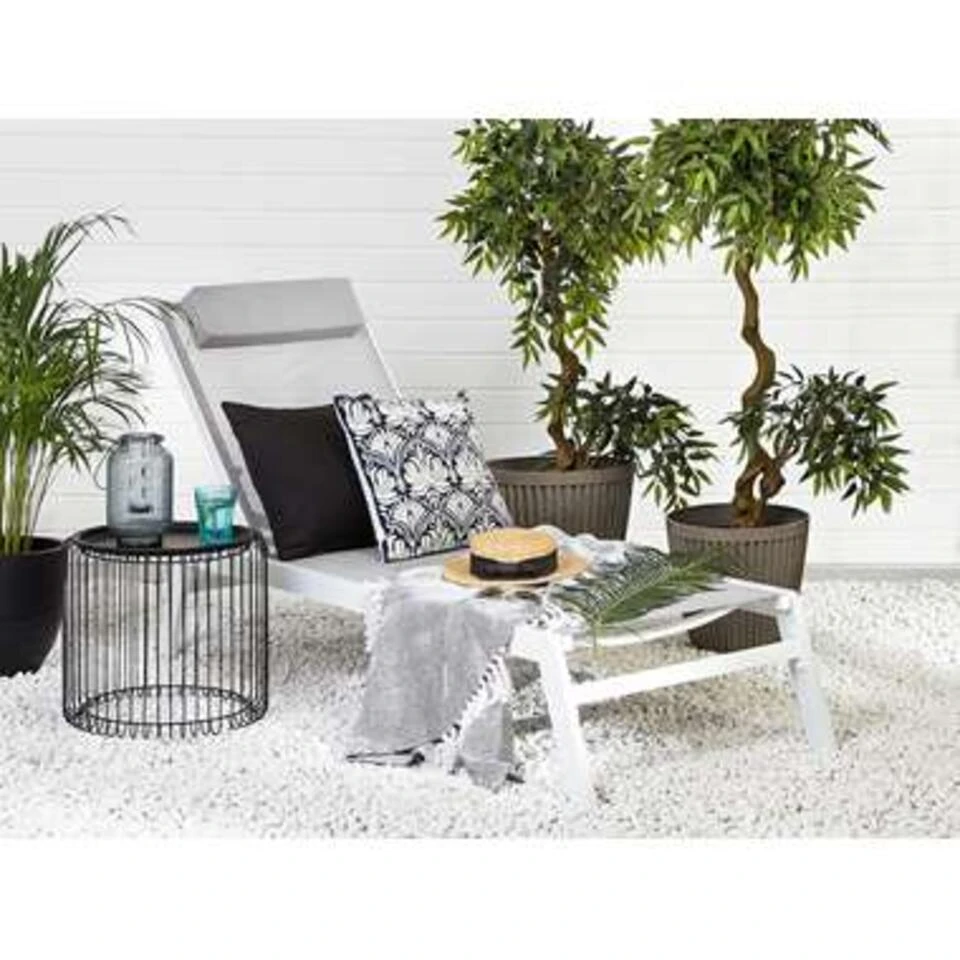 Beliani Tuinligstoel CATANIA - Grijs Polyester, Aluminium 6 Beliani Tuinligstoel CATANIA - Grijs Polyester, Aluminium - Afbeelding 4