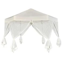 VidaXL Partytent Pop-up Zeshoekig Met 6 Zijwanden 3,6x3,1 M Crèmewit 9 VidaXL Partytent Pop-up Zeshoekig Met 6 Zijwanden 3,6x3,1 M Crèmewit -Tuin & Buiten 61191bf4d9574001bc68f0da014ed137