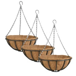 Esschert Design Hanging Basket - Metaal - Zwart - Met Inlegvel - 35 Cm -Tuin & Buiten 6f5fe4a53488403396b4973a6a2f0523