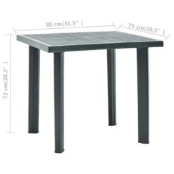 VidaXL Tuintafel 80x75x72 Cm Kunststof Groen -Tuin & Buiten 70cd12606f6c4ce79316e9ee540fa2a6