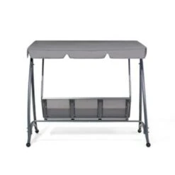 Beliani Schommelbank BOGART - Grijs Polyester -Tuin & Buiten 766606de8d9a4888bd8ec4ce5d60903b