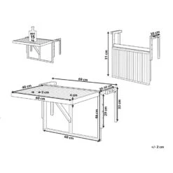 Beliani Inklapbare Tafel UDINE - Lichte Houtkleur Acaciahout -Tuin & Buiten 7b81b128c82f4048baef3070ed5624e6