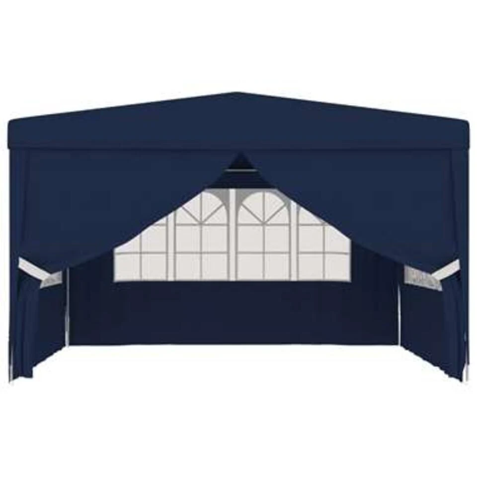 VidaXL Partytent Met Zijwanden Professioneel 90 G/m² 4x4 M Blauw 5 VidaXL Partytent Met Zijwanden Professioneel 90 G/m² 4x4 M Blauw - Afbeelding 3