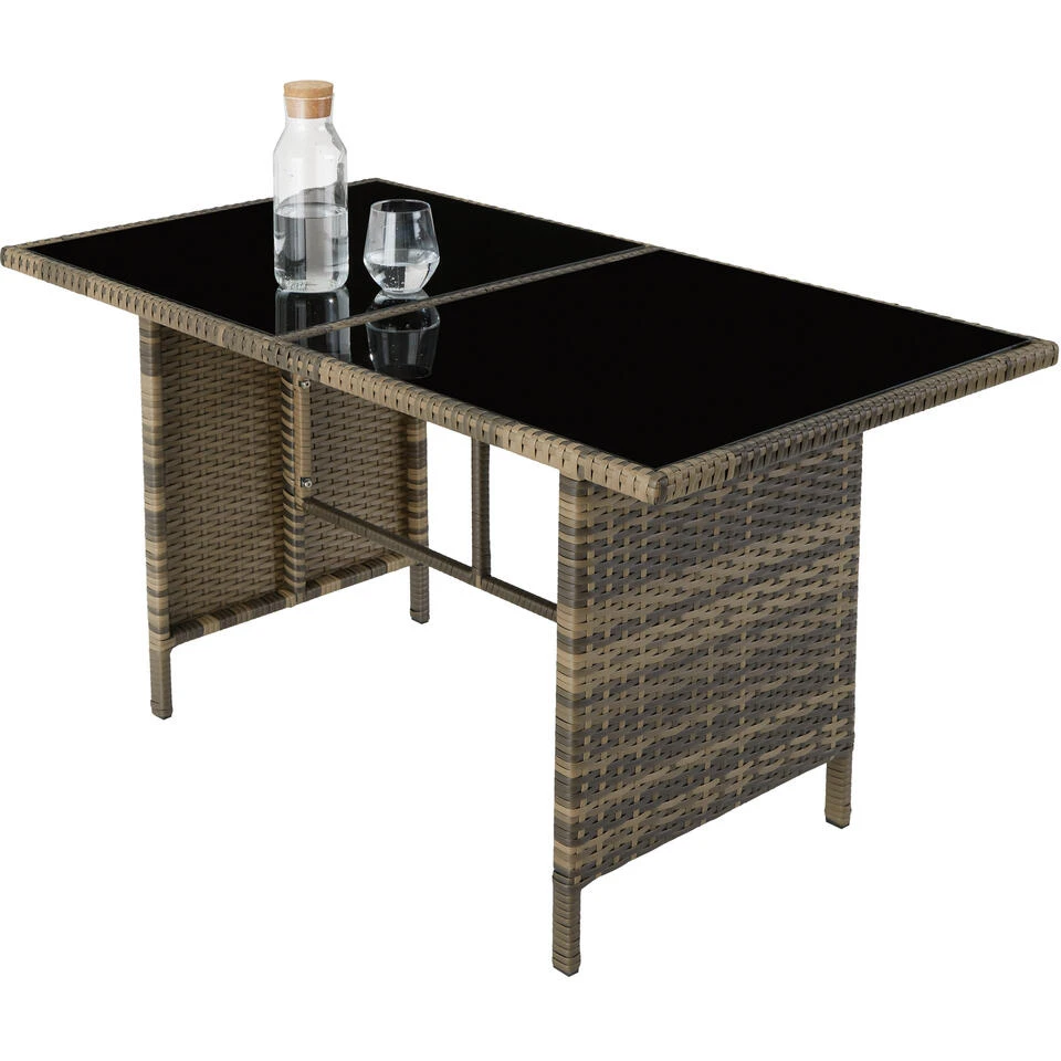 Tectake - Wicker Zitgroep Barletta - Natuurkleur / Donkergrijs 6 Tectake - Wicker Zitgroep Barletta - Natuurkleur / Donkergrijs - Afbeelding 4