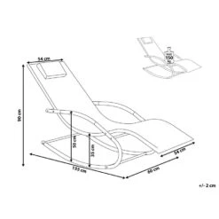 Beliani Tuinligstoel CARANO II - Grijs Staal, Textiel -Tuin & Buiten 89d8682e91bf4711a4b2430cbb62d445