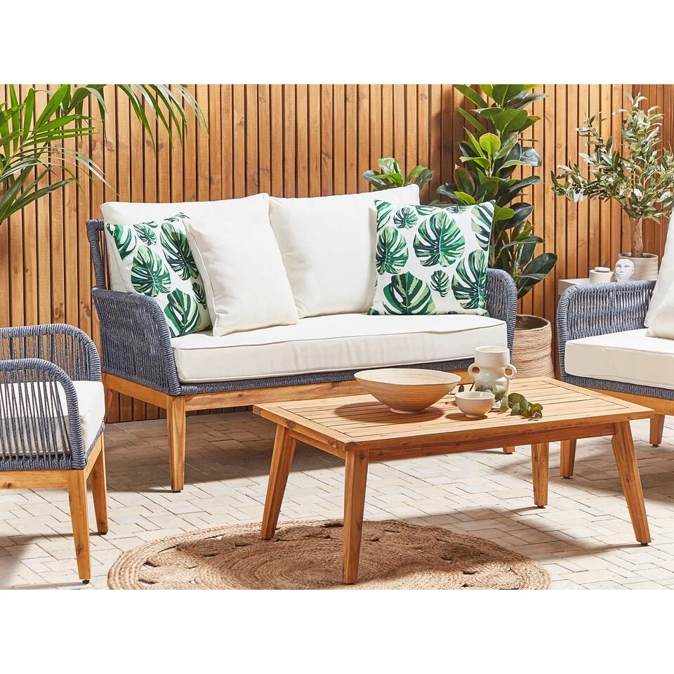 Beliani Buitenkussen POULIANA - Groen Polyester 4 Beliani Buitenkussen POULIANA - Groen Polyester - Afbeelding 2