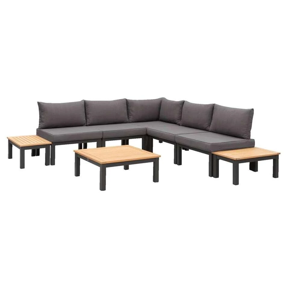 Le Sud Modulaire Loungeset Ardeche Met Kussens Brest - Grijs - 8-delig 3 Le Sud Modulaire Loungeset Ardeche Met Kussens Brest - Grijs - 8-delig