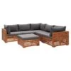 Le Sud Loungeset Cèvennes 6-delig - Bruin - Incl. Brest Kussens Grijs - V2 -Tuin & Buiten 90103444