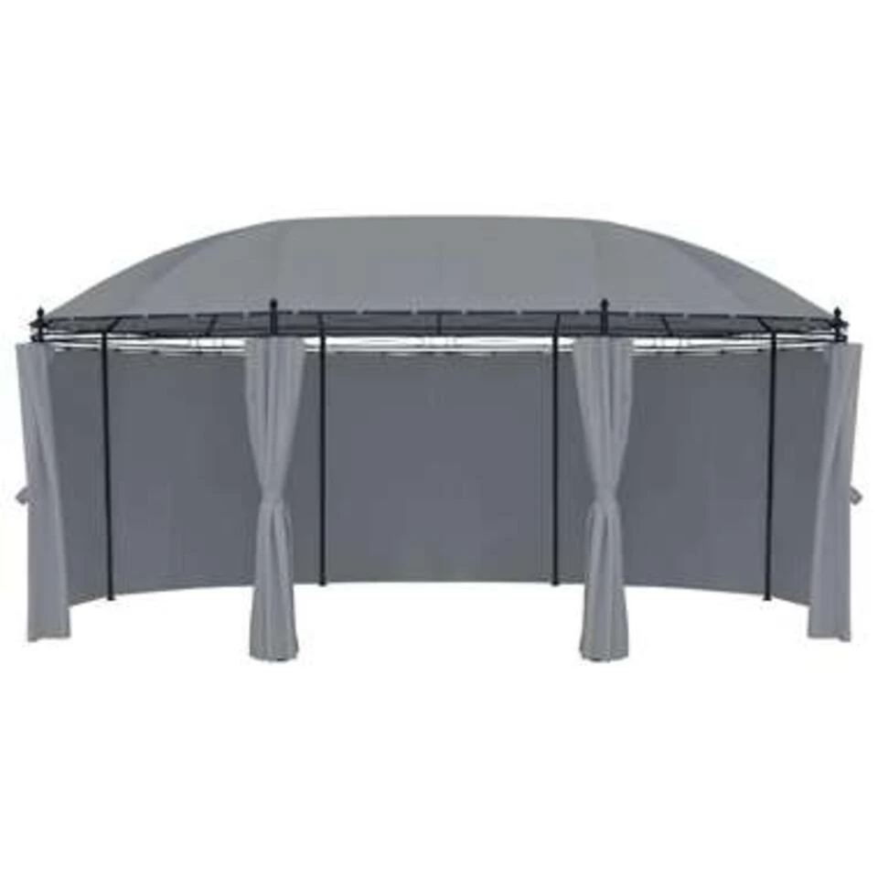 VidaXL Prieel Met Gordijnen 520x349x255 Cm Antracietkleurig 5 VidaXL Prieel Met Gordijnen 520x349x255 Cm Antracietkleurig - Afbeelding 3