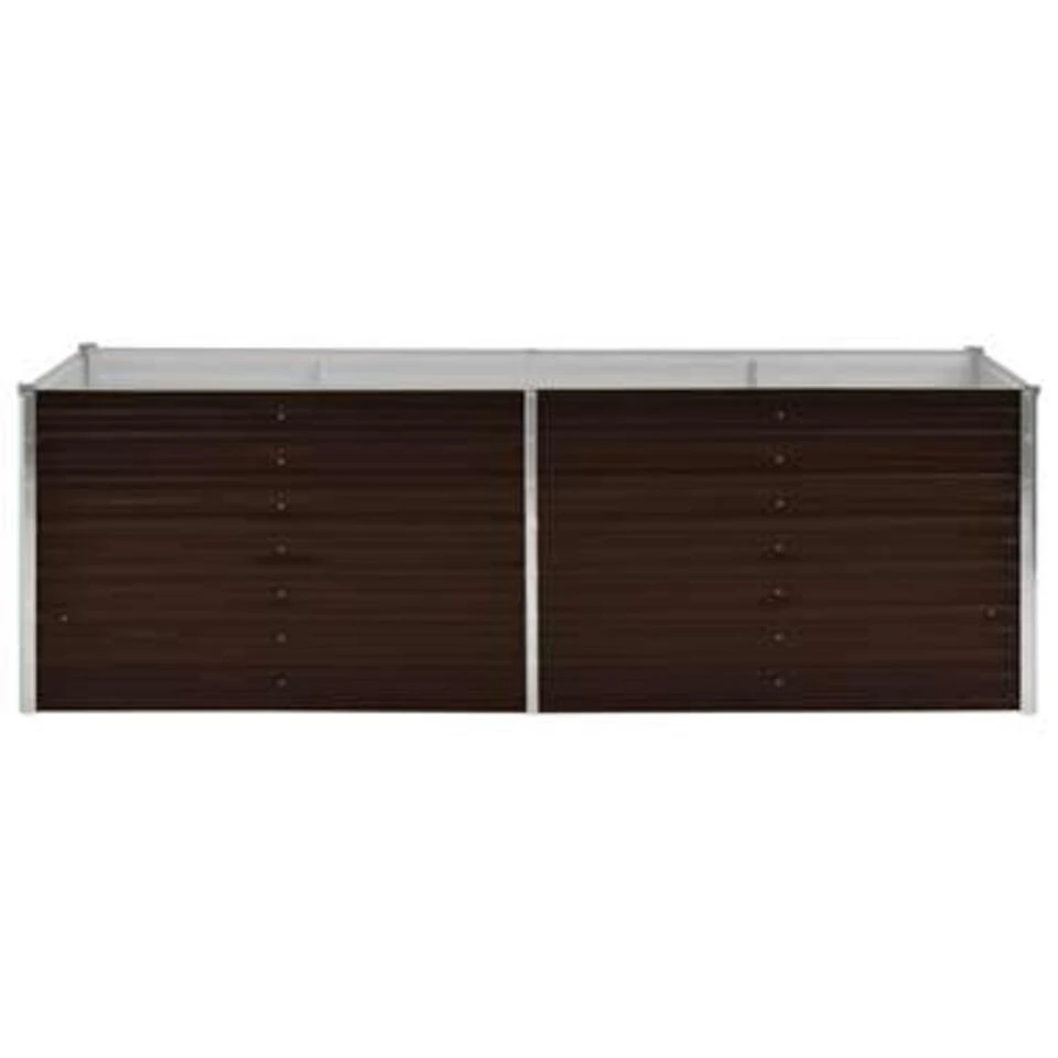 VidaXL Plantenbak Verhoogd 240x80x77 Cm Gegalvaniseerd Staal Bruin 5 VidaXL Plantenbak Verhoogd 240x80x77 Cm Gegalvaniseerd Staal Bruin - Afbeelding 3