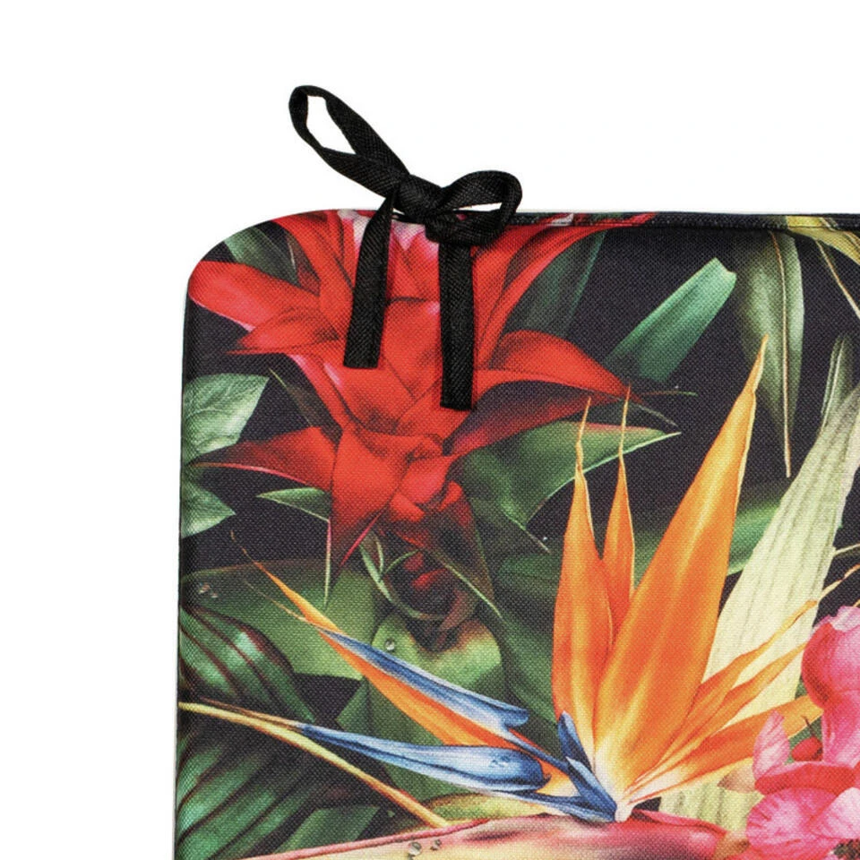 Anna's Collection Stoelkussen Bloem - Zwart/rood - 40 X 40 Cm 4 Anna's Collection Stoelkussen Bloem - Zwart/rood - 40 X 40 Cm - Afbeelding 2