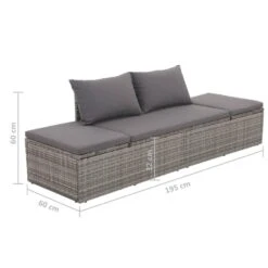 VidaXL Tuinbed 195x60 Cm Poly Rattan Grijs -Tuin & Buiten a052c4f6eade41cdbd5bdd4b07aae1a1