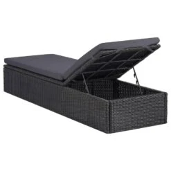 VidaXL Ligbed Poly Rattan Zwart En Donkergrijs -Tuin & Buiten a2f2e6a573ae4007a81c6a84c4b3d135