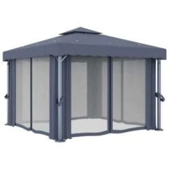 VidaXL Prieel Met Gordijn 3x3 M Aluminium Antraciet 9 VidaXL Prieel Met Gordijn 3x3 M Aluminium Antraciet -Tuin & Buiten a54567d2802341bfb61235152a79c6f2