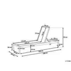 Beliani Tuinligstoel FOSSATO - Wit Aluminium, Textiel -Tuin & Buiten a7067c0fc68640e4a73b3e92c9f866ff