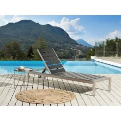 Beliani Tuinligstoel NARDO - Zwart Kunsthout, Aluminium -Tuin & Buiten a743cdf8effb43d382eb671d0d49814d