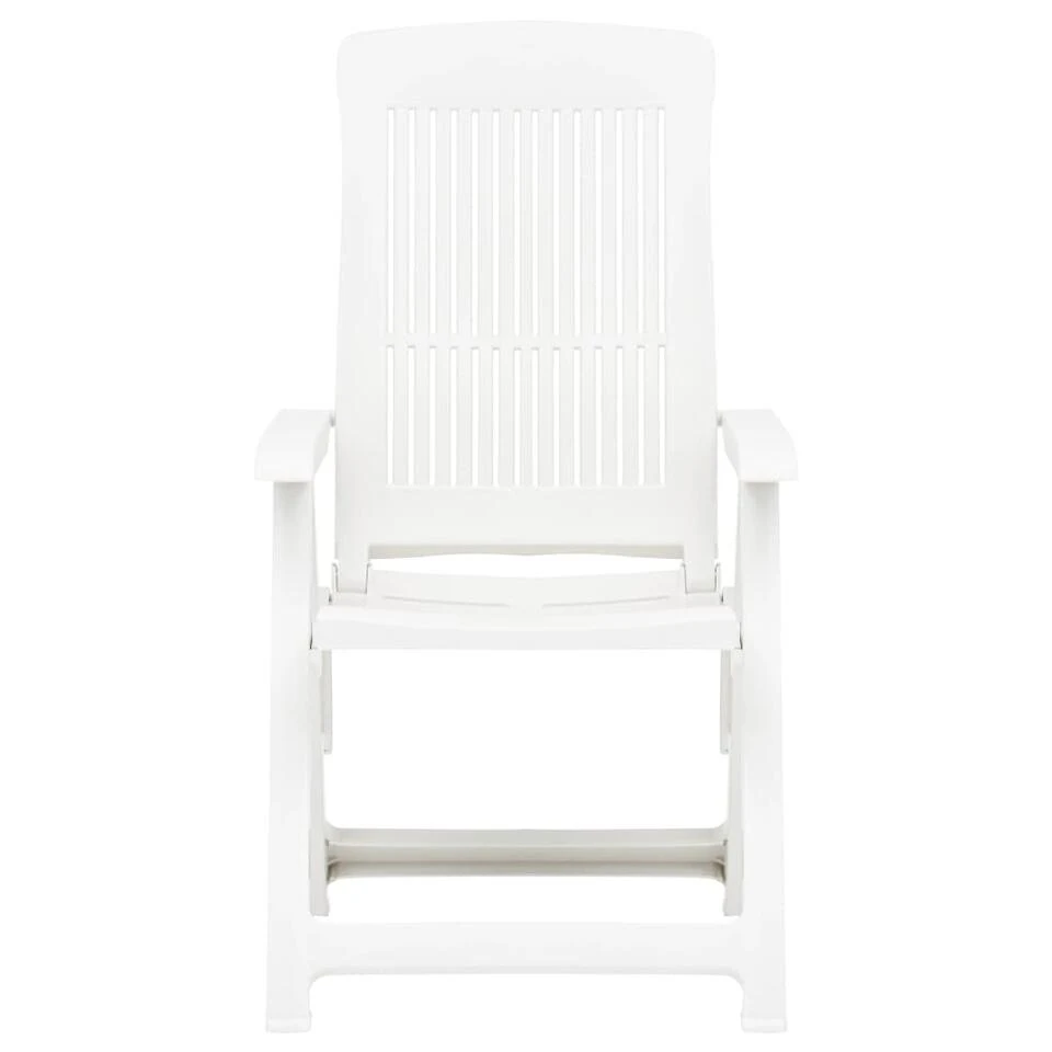 VidaXL Tuinstoelen 2 St Verstelbaar Kunststof Wit 4 VidaXL Tuinstoelen 2 St Verstelbaar Kunststof Wit - Afbeelding 2