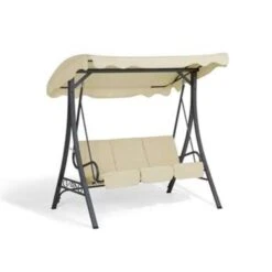 Beliani Schommelbank GARBO - Beige Polyester -Tuin & Buiten b0e712a8967c414dac73bdd31f19fc5b