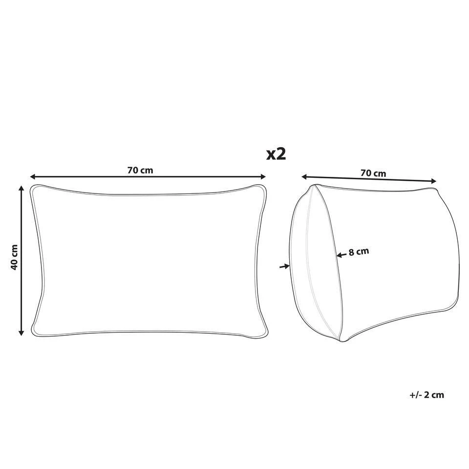 Beliani Buitenkussen TRIFOS - Blauw Polyester 5 Beliani Buitenkussen TRIFOS - Blauw Polyester - Afbeelding 3