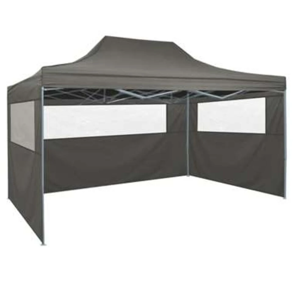 VidaXL Vouwtent Pop-up Met 4 Zijwanden 3x4,5 M Antraciet 4 VidaXL Vouwtent Pop-up Met 4 Zijwanden 3x4,5 M Antraciet - Afbeelding 2