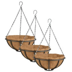 Esschert Design Hanging Basket - Metaal - Zwart - Met Inlegvel - 30 Cm -Tuin & Buiten b6d96b91a3e74e93bebe01650129c0e8