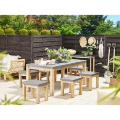 Beliani Tuinstoel OSTUNI - Grijs Vezelcement -Tuin & Buiten c0f75dd7e3de4c378f991f46f1d3e509