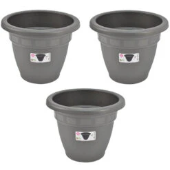 Hega Hogar Bloempot - Grijs - Kunststof - Rond - 40 Cm 7 Hega Hogar Bloempot - Grijs - Kunststof - Rond - 40 Cm -Tuin & Buiten c3e3ba35a3dd48ab85bdd3d78a60ac63