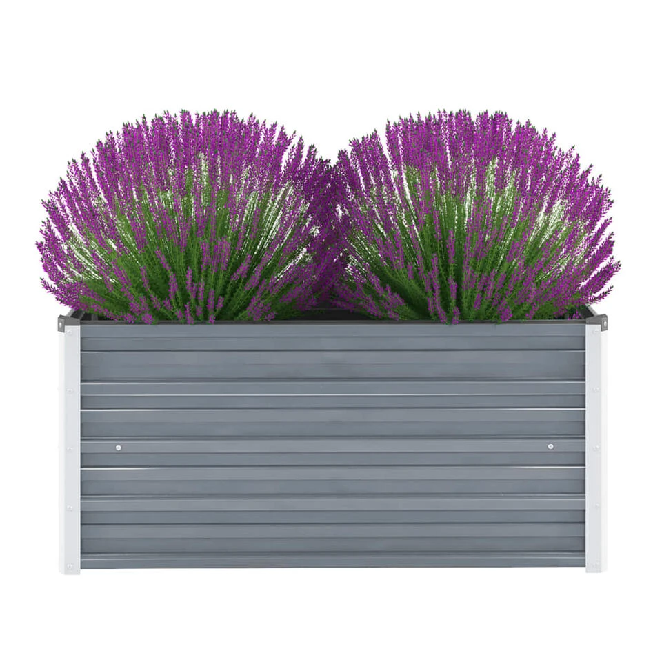 VidaXL Plantenbak Verhoogd 100x40x45 Cm Gegalvaniseerd Staal Grijs 4 VidaXL Plantenbak Verhoogd 100x40x45 Cm Gegalvaniseerd Staal Grijs - Afbeelding 2
