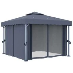 VidaXL Prieel Met Gordijn 3x3 M Aluminium Antraciet 8 VidaXL Prieel Met Gordijn 3x3 M Aluminium Antraciet -Tuin & Buiten ca51b2e4a4d147aab4d58dc444913195
