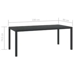 VidaXL Tuintafel 185x90x74 Cm Aluminium En HKC Zwart -Tuin & Buiten cb410640f5d14eb6a75eb71aee95acd2