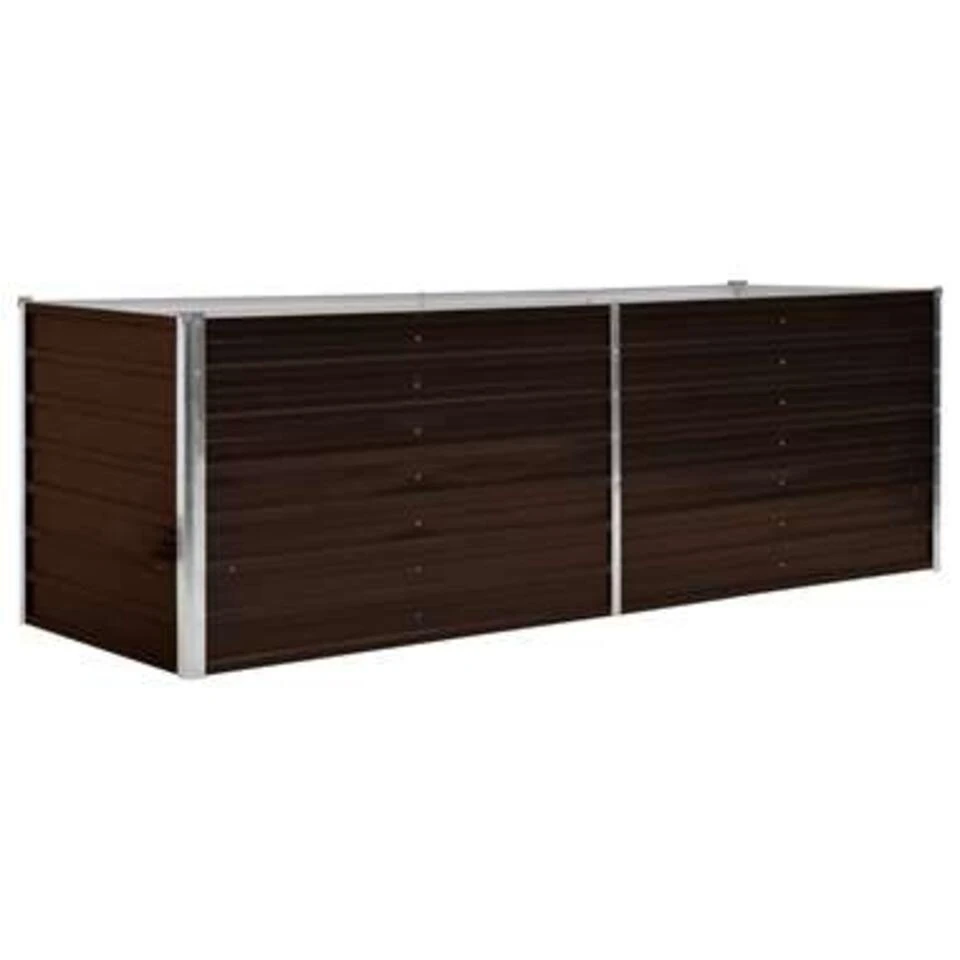 VidaXL Plantenbak Verhoogd 240x80x77 Cm Gegalvaniseerd Staal Bruin 4 VidaXL Plantenbak Verhoogd 240x80x77 Cm Gegalvaniseerd Staal Bruin - Afbeelding 2