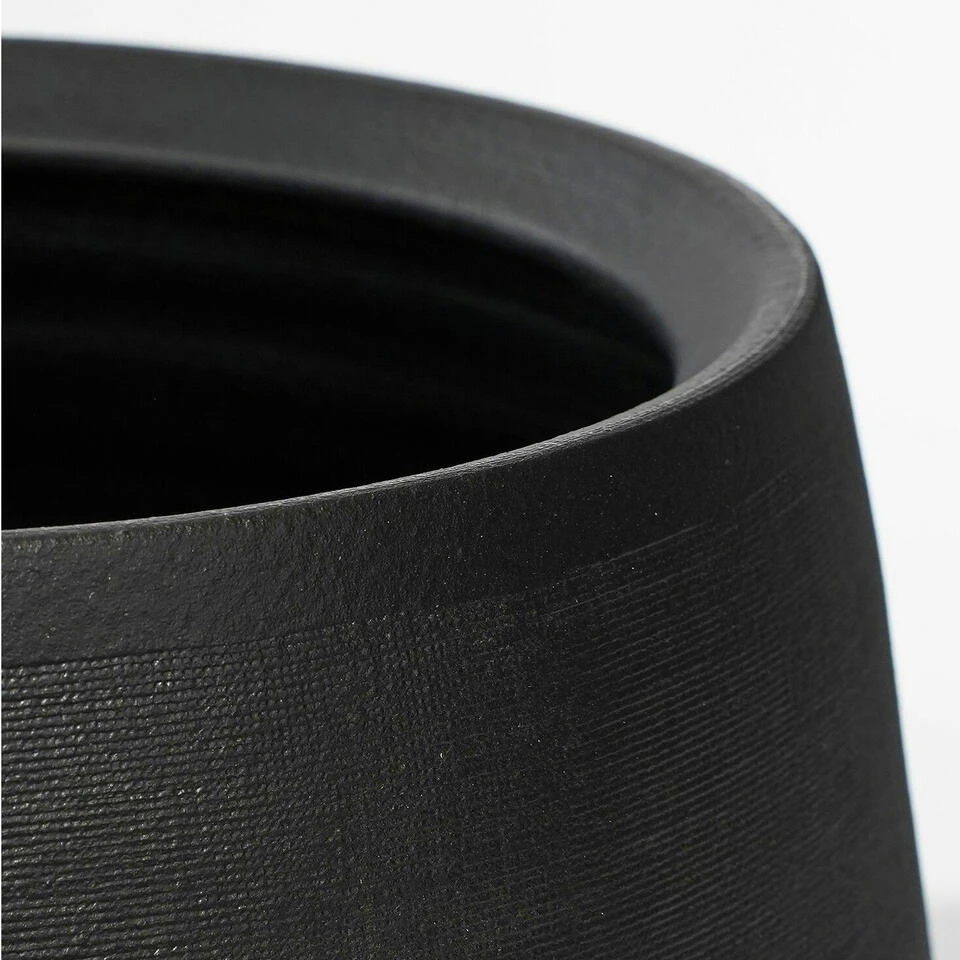 Mica Decorations Plantenpot - Zwart - Mat - Keramiek - 29 X 25 Cm 4 Mica Decorations Plantenpot - Zwart - Mat - Keramiek - 29 X 25 Cm - Afbeelding 2