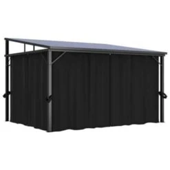 VidaXL Prieel Met Gordijn 405x294x244 Cm Antraciet -Tuin & Buiten d0e47d747da94fbe80313deff0b272a4