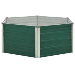 VidaXL Plantenbak Verhoogd 129x129x46 Cm Gegalvaniseerd Staal Groen -Tuin & Buiten d2bca5fbc91b403cb9d631a75b1fb021