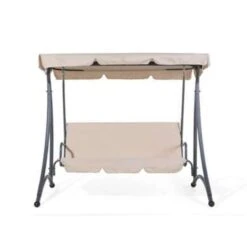 Beliani Schommelbank TEMPLE - Beige Polyester -Tuin & Buiten d47c907e1f6649428ea59280b68c1df0
