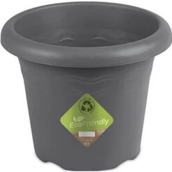 Hega Hogar Plantenpot Flori - Grijs - Rond - Kunststof - 35 Cm -Tuin & Buiten dedb17910f874a2c9740fff81fd78473