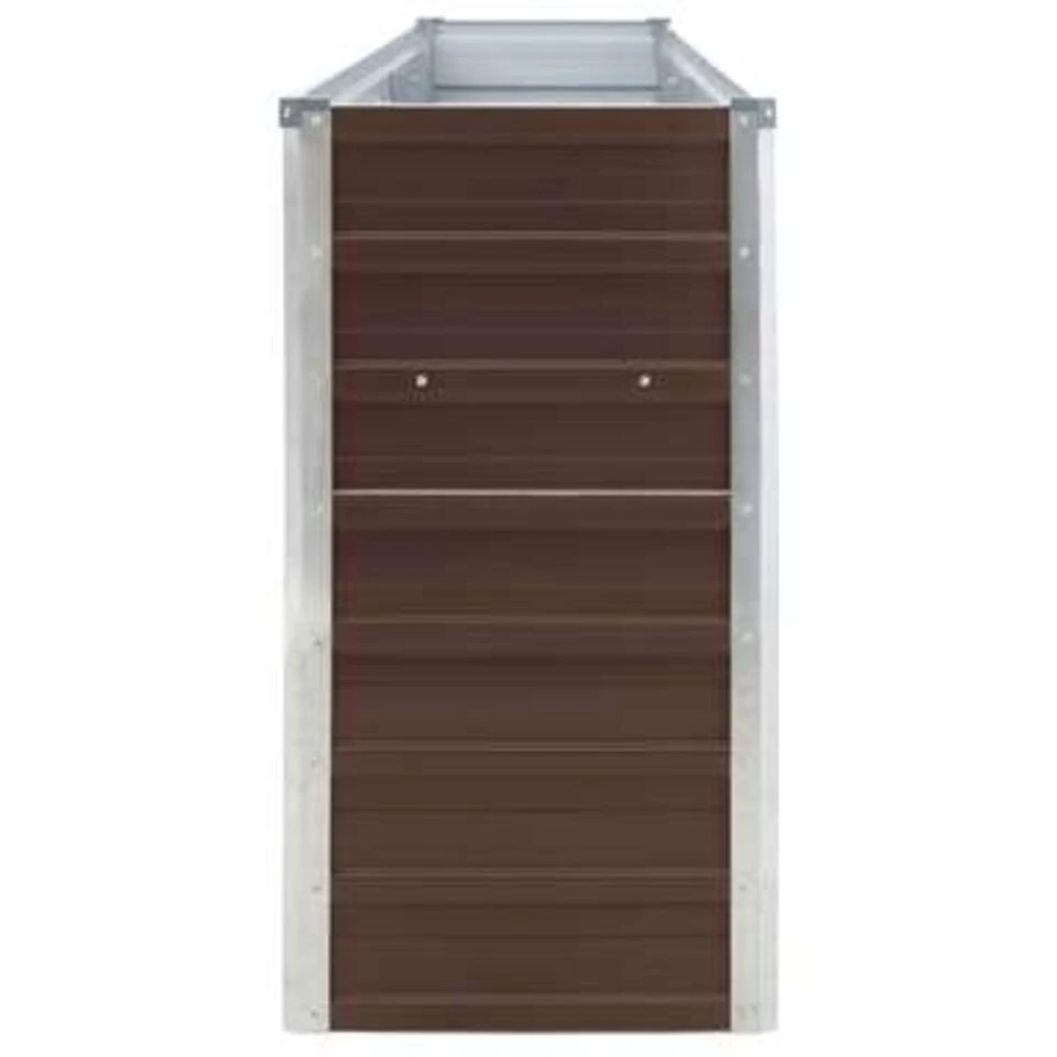 VidaXL Plantenbak Verhoogd 320x40x77 Cm Gegalvaniseerd Staal Bruin 6 VidaXL Plantenbak Verhoogd 320x40x77 Cm Gegalvaniseerd Staal Bruin - Afbeelding 4