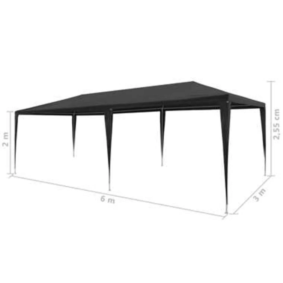 VidaXL Partytent 3x6 M PE Antraciet 6 VidaXL Partytent 3x6 M PE Antraciet - Afbeelding 4
