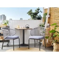 Beliani Tuinstoel PALMI - Grijs Aluminium -Tuin & Buiten f5345f9a59df4f43a4af7e067ec1753b