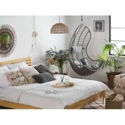 Beliani Hangstoel PINETO - Grijs Pe Rotan -Tuin & Buiten f595e670800b46edb11d05d73705b3d1