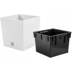 Prosperplast Plantenbak Rato - Wit - Rotan - Kunststof - 20 Cm -Tuin & Buiten f87522d142ee47ac9a400096f4b91284